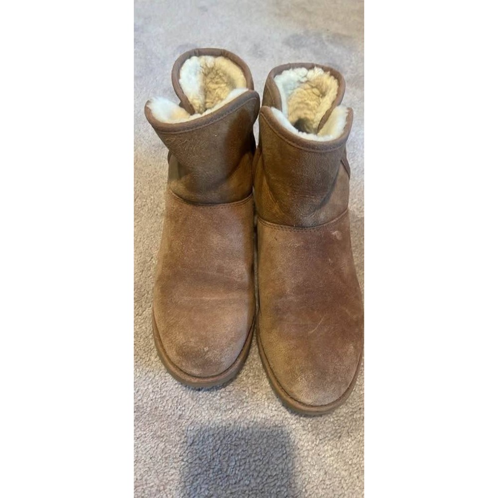 UGG Classic Mini Chestnut Brown Suede Ankle‎ Boots Women's Size 7 1016222